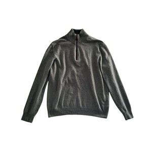 The Cashmere Project 100% Cashmere Quarter‎ Zip Sweater Gray Classic Men's Large
